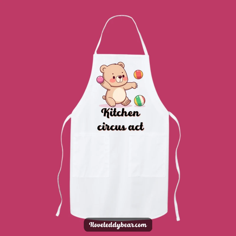 Funny Bear Juggling Apron, Cook with Chaotic Charm - A Hilarious Gift