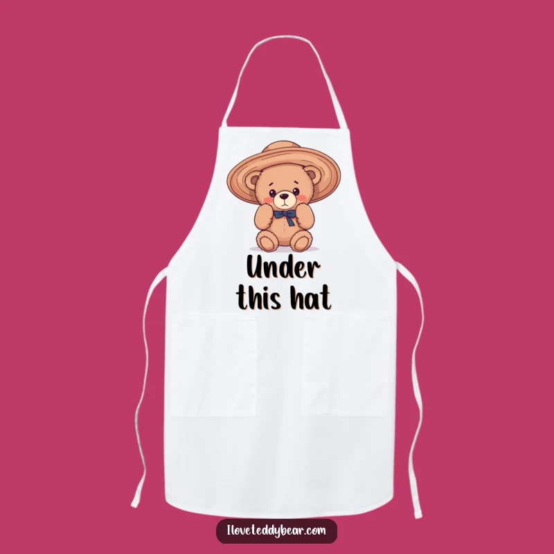 Funny Teddy Bear Hat Mishap Apron: Cook with a Grin - Whimsical Kitchen Gift