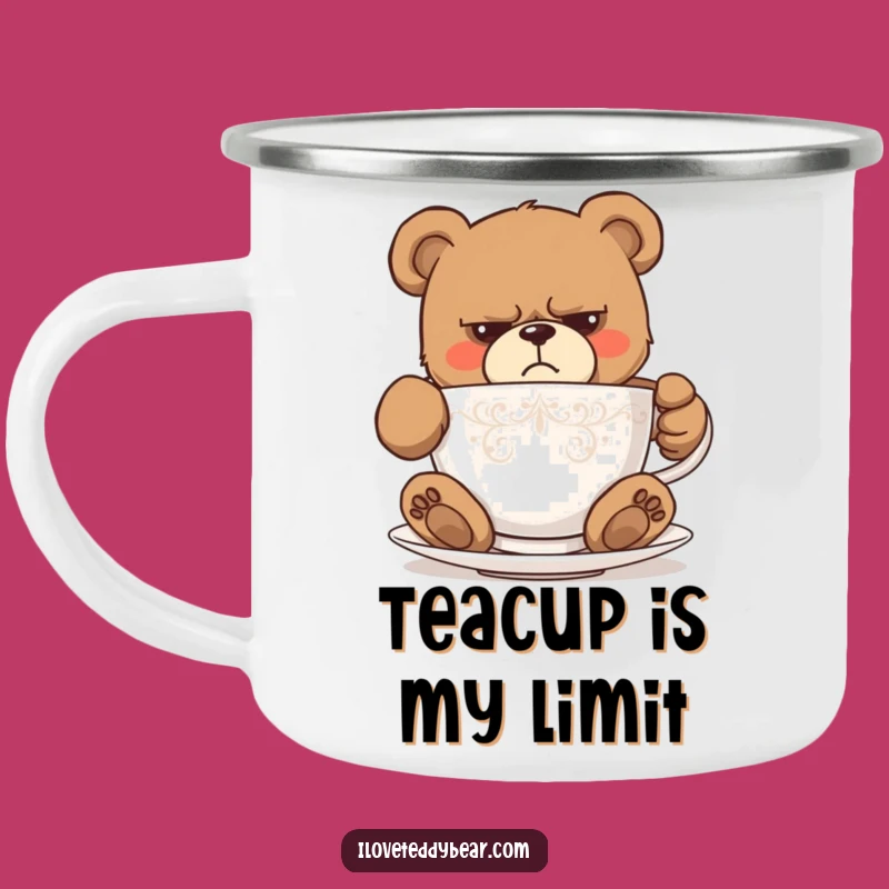 Funny Grumpy Teddy Bear Teacup Camping Mug - Outdoor Humor, Perfect Funny Gift