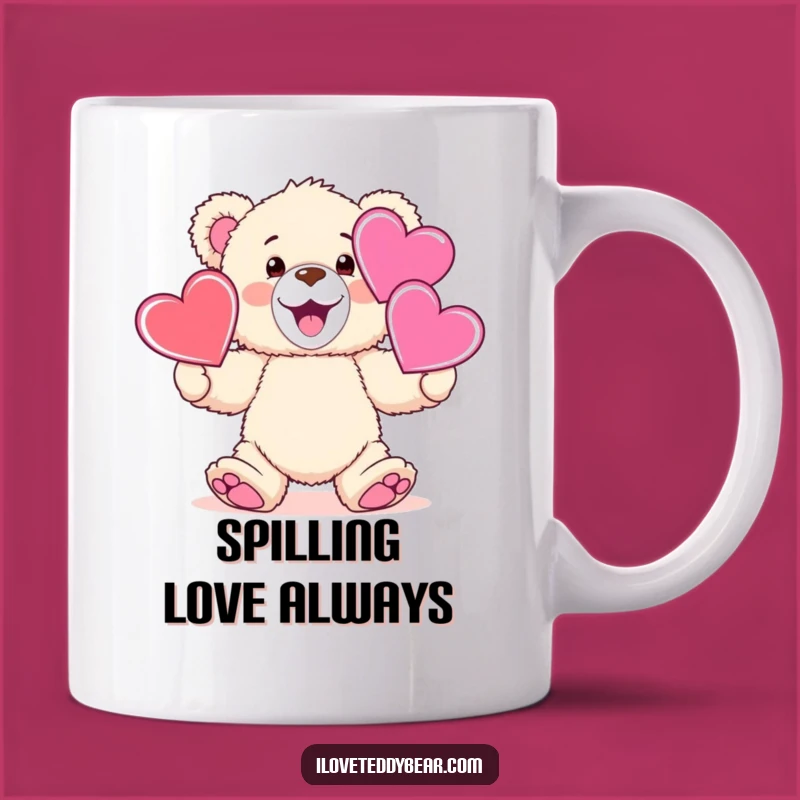 Funny Teddy Bear Juggling Hearts Mug: A Hilarious Gift for the Lovable