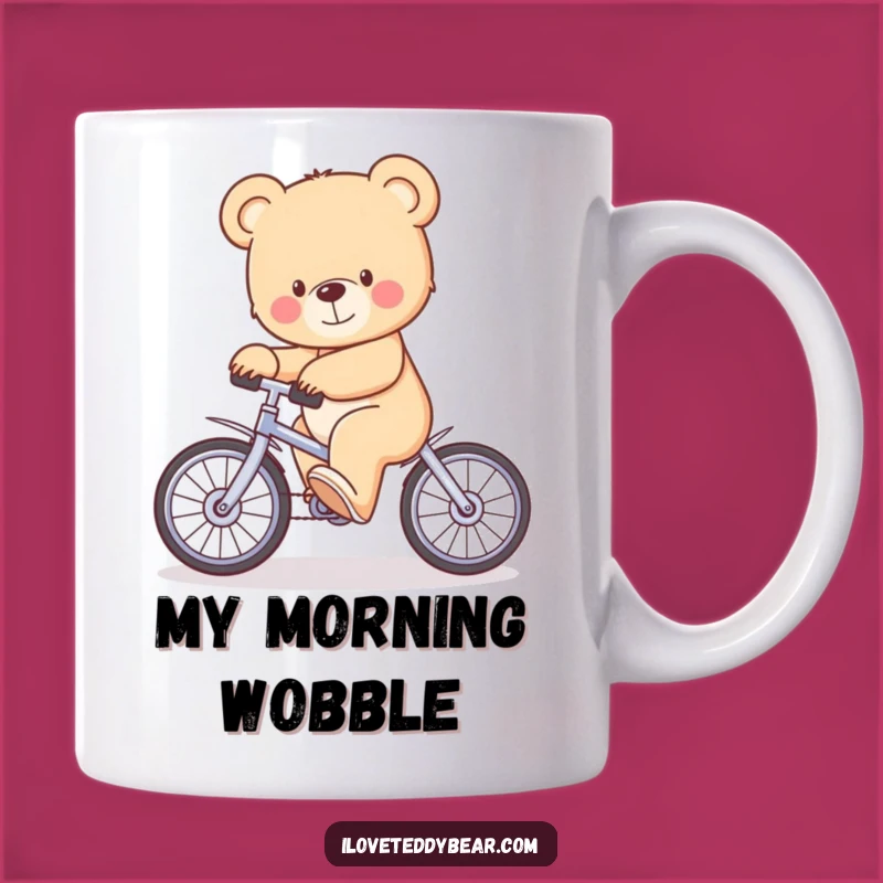 Funny Teddy Bear Unicycle Wobble Mug - Hilarious Balance Gift