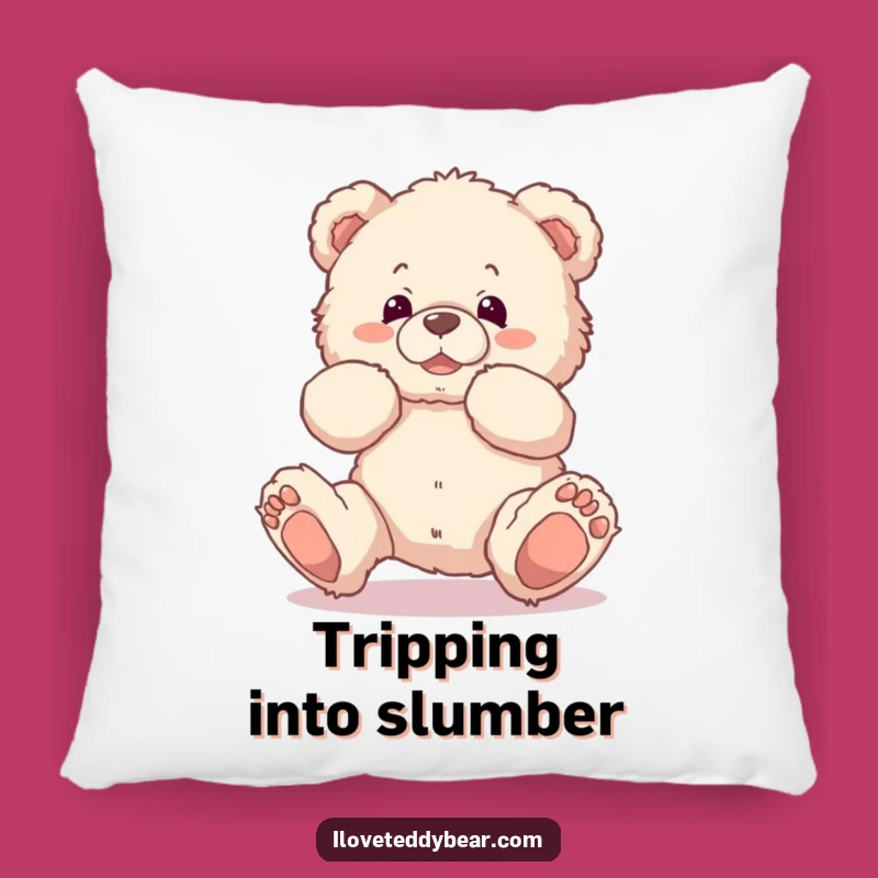 Cozy Funny Teddy Bear Tripping Pillow - Snuggle Up with Clumsy Charm