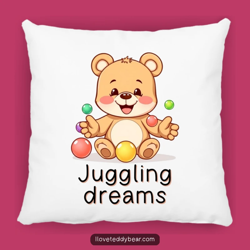 Funny Juggling Teddy Bear Marble Pillow - Cozy Play, Wonderful Funny Gift