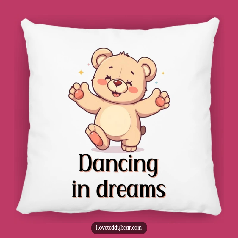 Funny Teddy Bear Dance Party Pillow: Cozy Moves & Smiles - Sweet Gift