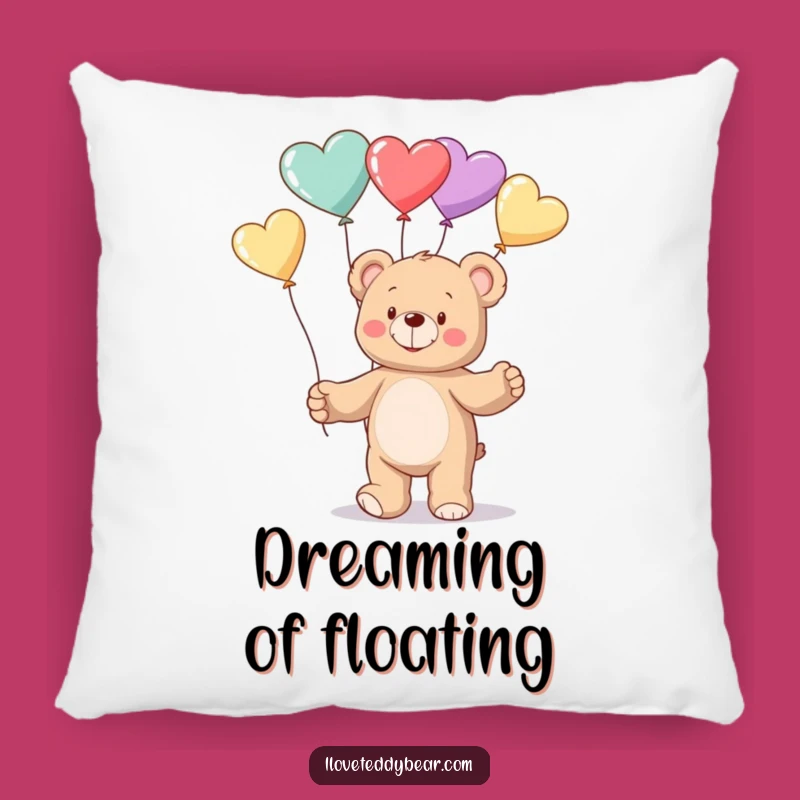 Funny Teddy Bear Juggling Hearts Pillow - Cozy & Cute Decor Gift
