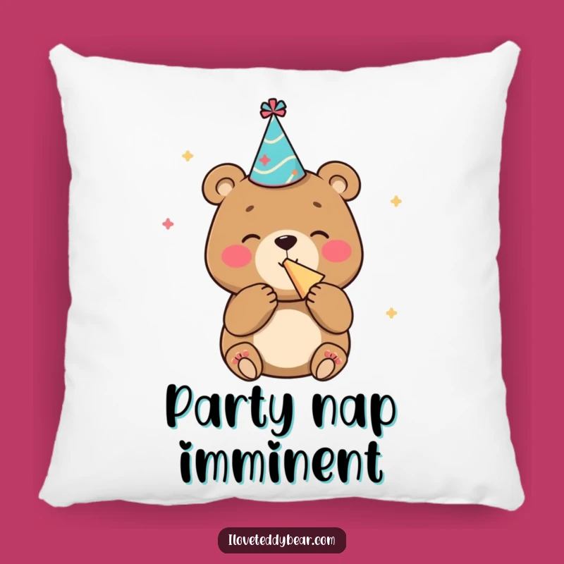 Funny Bear Party Pillow, Snuggle Up with Festive Cheer - A Great Gift!
