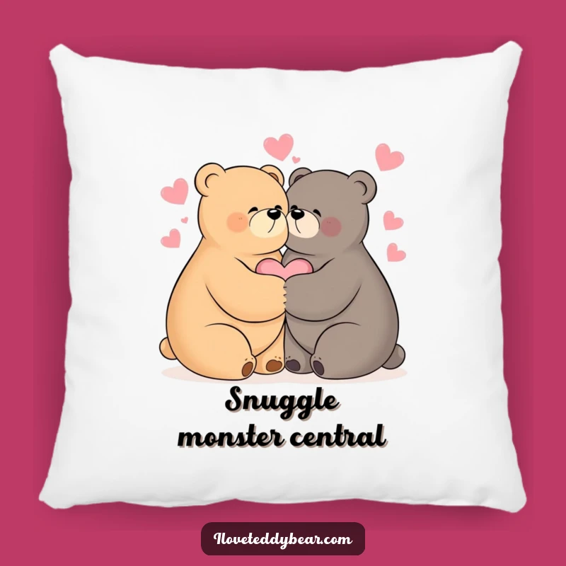 Funny Hugging Bears Pillow - Cozy Comfort and Loving Gift