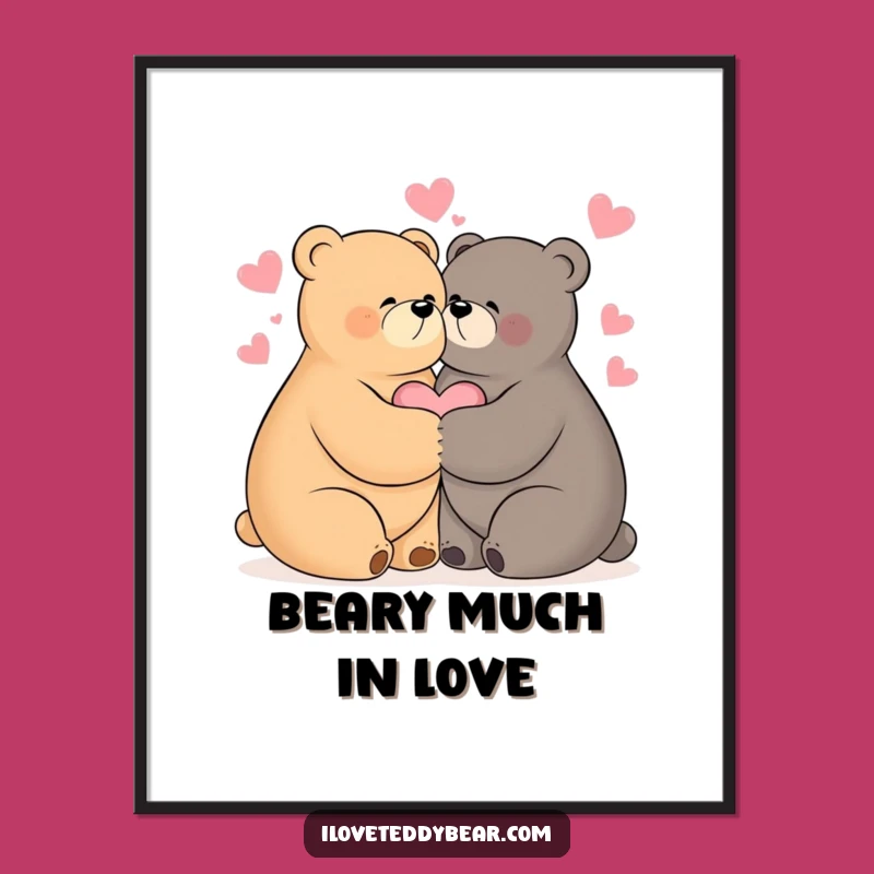 Funny Hugging Bears Digital Art - Instant Hug of Love for Decor Gift