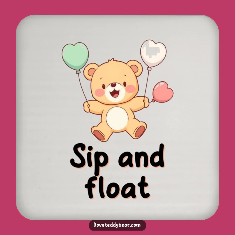 Funny Flying Teddy Bear Balloon Coaster - Cheerful Surface Protection, Perfect Funny Gift
