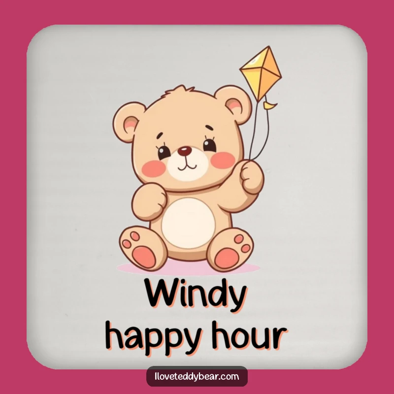 Funny Teddy Bear Kite Struggle Coaster - Hilarious Table Protection