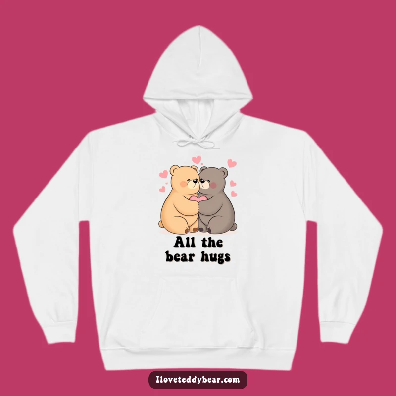 Cozy Funny Hugging Bears Hoodie - Warm Embrace and Heartfelt Gift