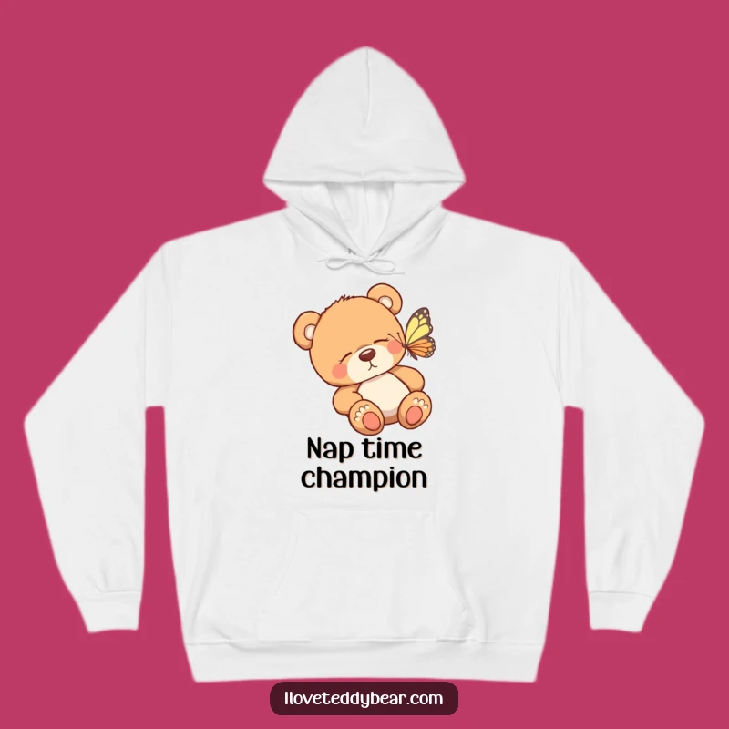 Cozy Funny Teddy Bear Butterfly Hoodie - Warm & Whimsical Gift for Comfort Lovers