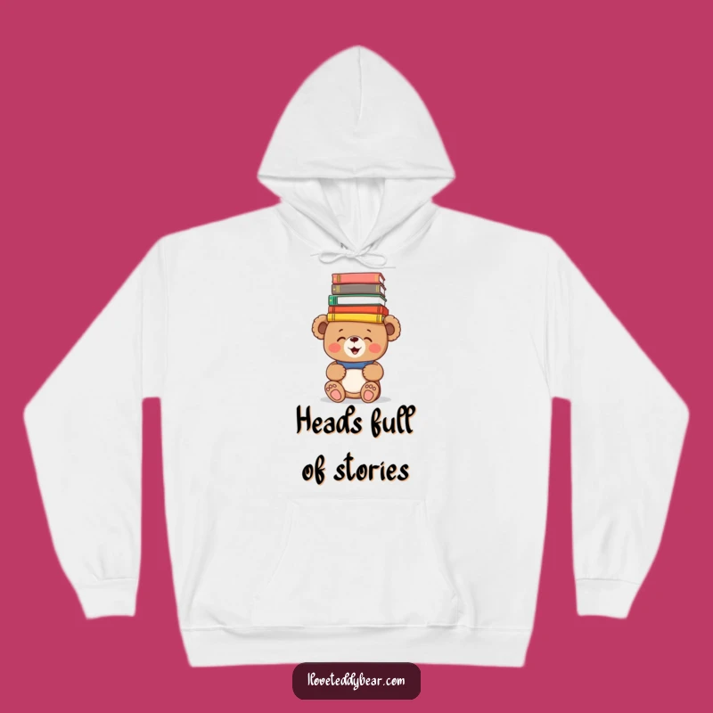 Funny Book Bear Hoodie: Cozy Teddy Balancing Books, Warm and Hilarious Gift for Readers