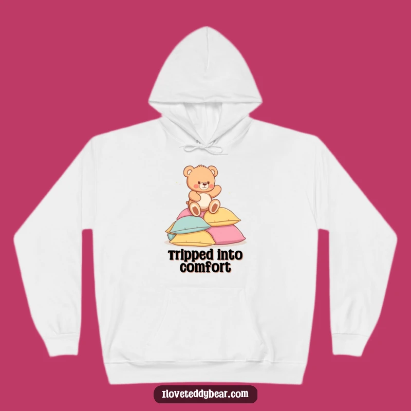 Cozy Funny Teddy Bear Pillow Pile Hoodie - Snuggle Up with Laughter!