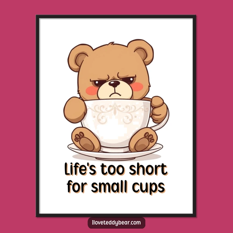 Free Printable Grumpy Bear Teacup Art - Hilarious Downloadable Wall Decor