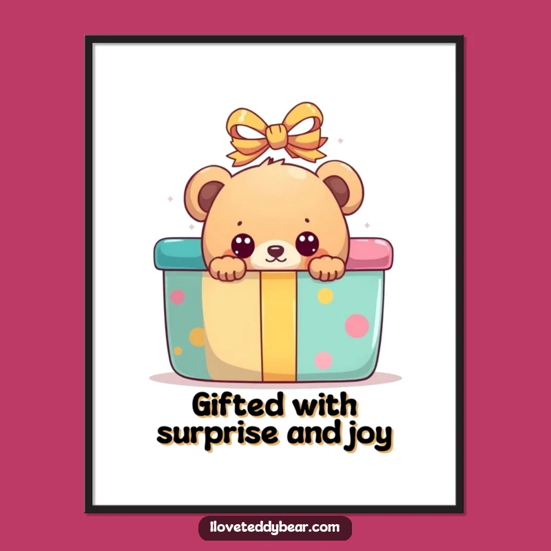 Funny Surprise Bear Wall Art Free Printable: Gift of Wonder Decor Download