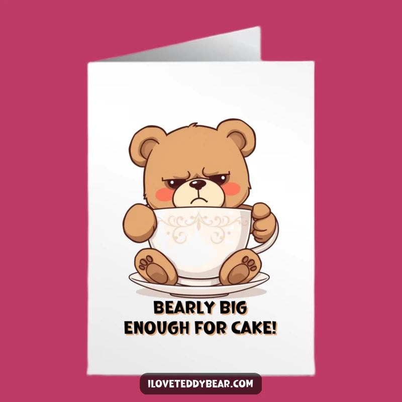 Free Printable Grumpy Bear Teacup Birthday Card - Funny Downloadable Gift