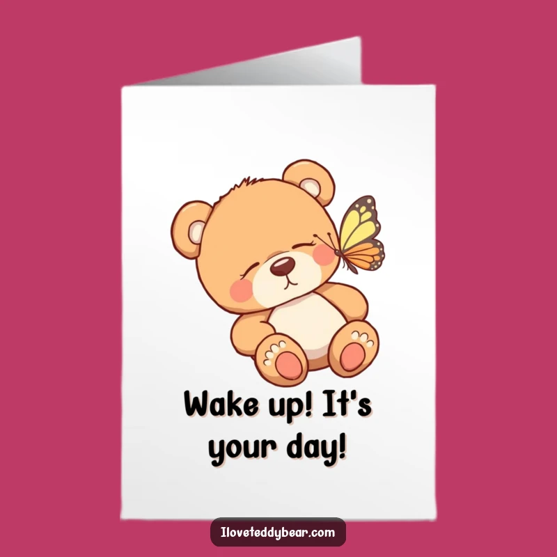 Free Printable Teddy Bear Birthday Card: Funny Downloadable Gift for Sleepyheads