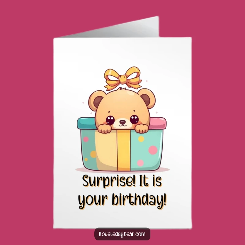 Funny Surprise Bear Birthday Card Free Printable: Gift of Laughter Download