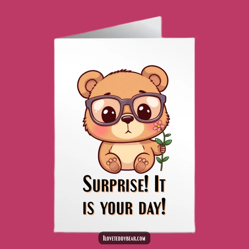 Funny Bear Birthday Card Free Printable: Surprise & Delight Greeting Download