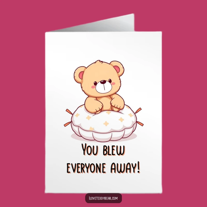 Free Printable Congrats Card: Whoopee Cushion Teddy - Humorous Downloadable Surprise!