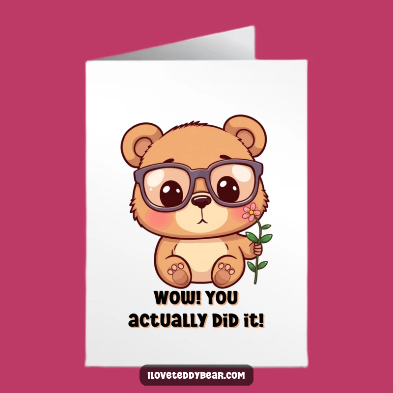 Free Printable Bear Congrats Card: Surprise at Achievement Download