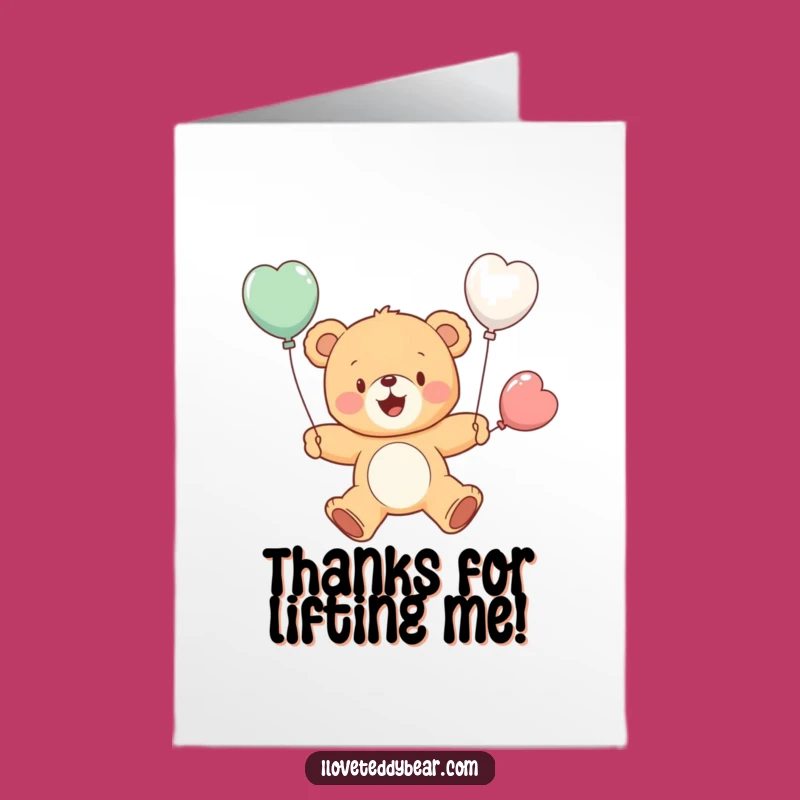 Free Printable Balloon Bear Thank You Card - Cheerful Downloadable Gift