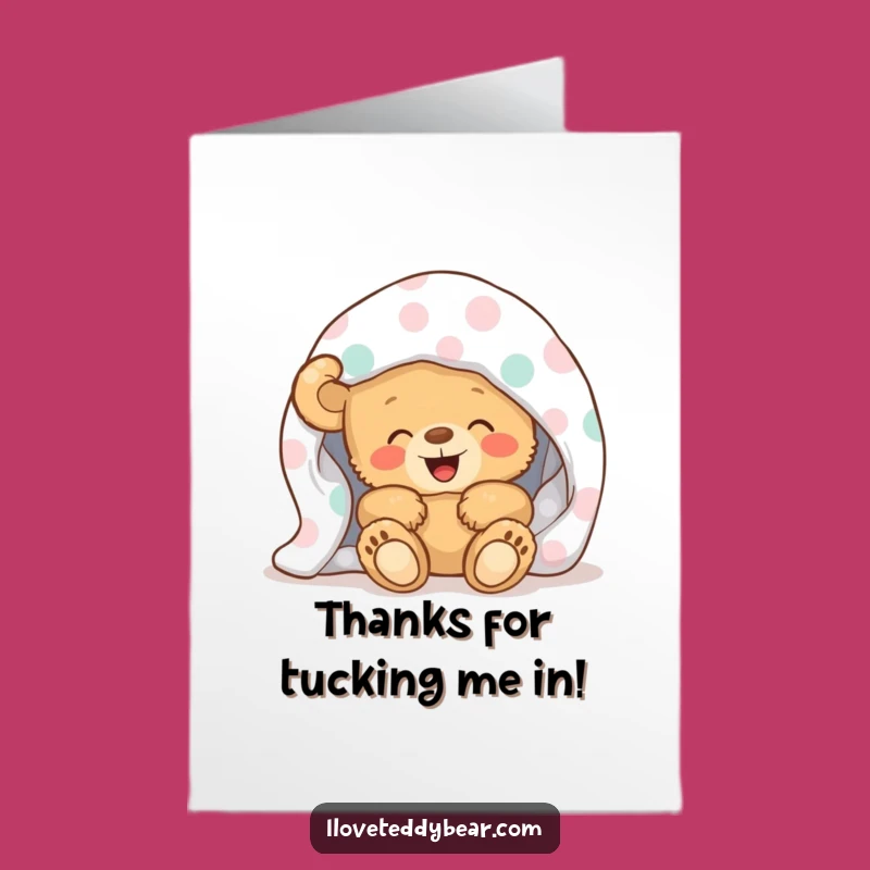 Free Printable Thank You Card: Giggling Teddy Bear Thanks, Downloadable Gift
