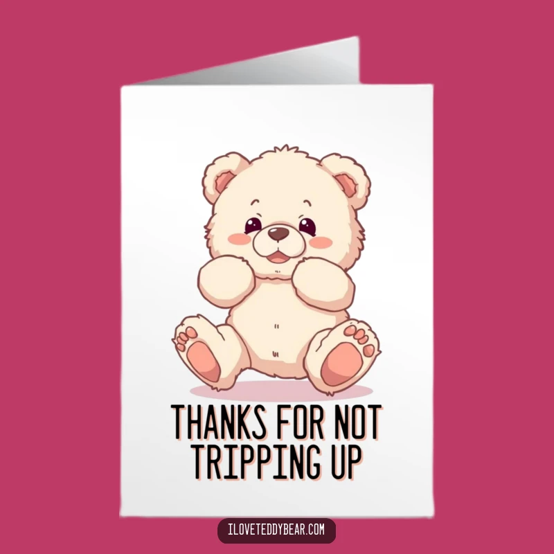Free Printable Thank You Card: Tripping Teddy Bear, Funny Thanks, Downloadable Gift