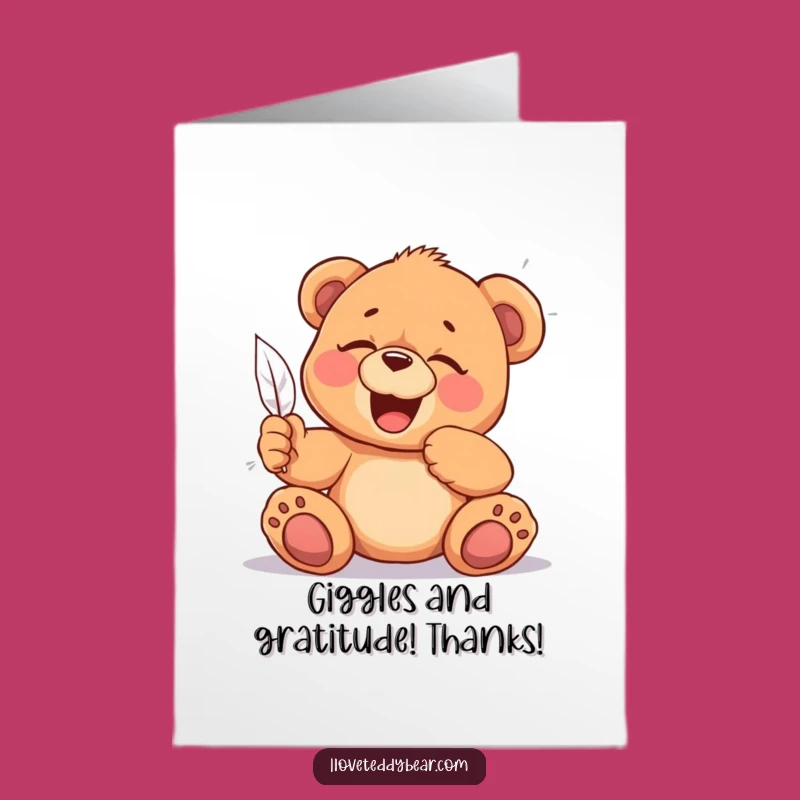 Free Printable Tickled Teddy Thank You Card - Funny Downloadable Gratitude Expressed