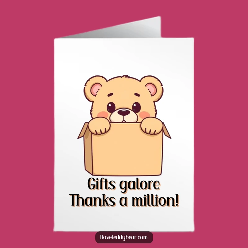 Free Printable Thank You Card: Surprised Teddy Bear, Funny Downloadable Appreciation