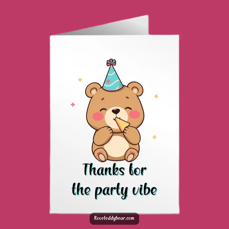 Free Printable Bear Party Thank You Card: Funny Glee Downloadable