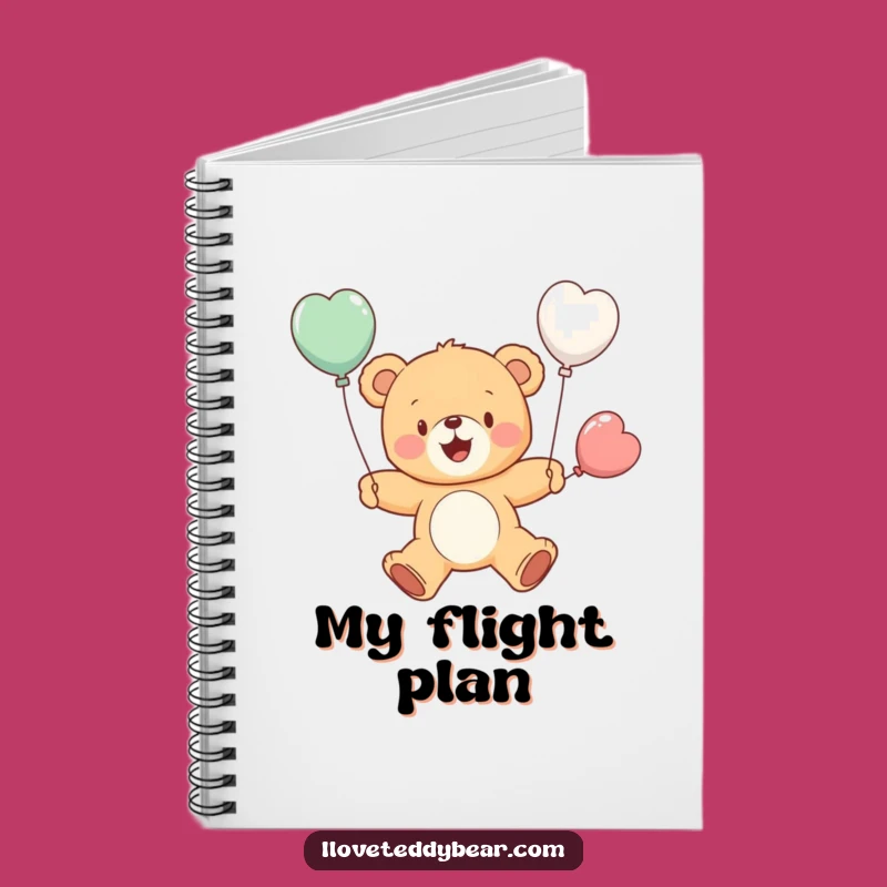 Funny Flying Teddy Bear Balloon Notebook - Cheerful Ideas, Perfect Funny Gift