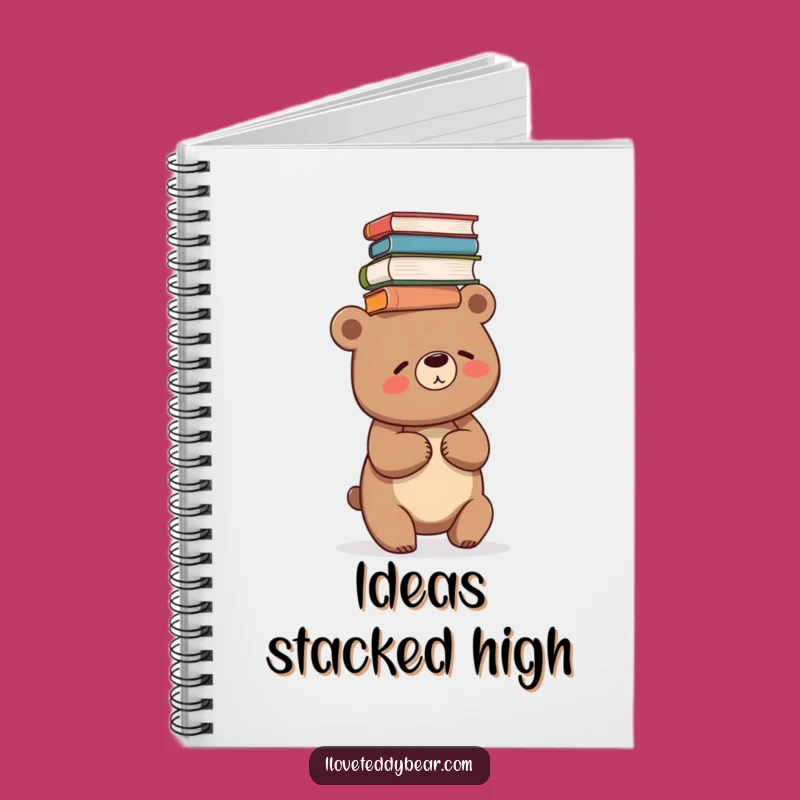 Funny Giggling Bear Book Stack Notebook - Jot Down Brilliant Ideas Gift