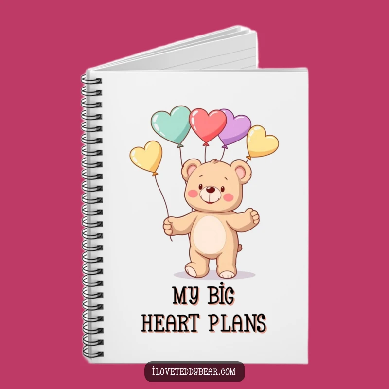 Funny Teddy Bear Juggling Hearts Notebook - Perfect Gift for Writers