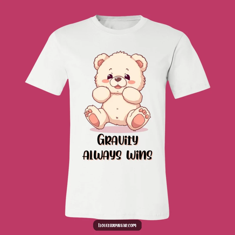 Funny Tripping Teddy Bear T-Shirt - Clumsy Cute & Hilarious Apparel