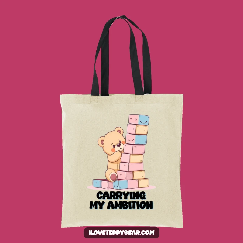 Funny Teddy Bear Block Tower Fail Tote Bag - Stylish & Comical Carry-all