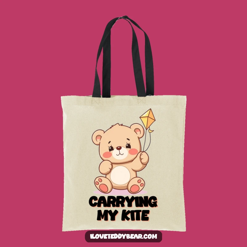 Funny Teddy Bear Kite Struggle Tote Bag - Stylish & Comical Carry-all