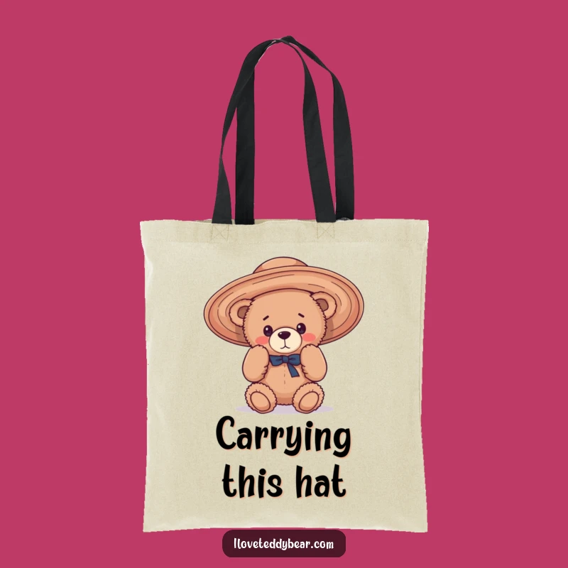 Funny Teddy Bear Hat Mishap Tote Bag: Carry Your Laughs - Ideal Quirky Gift
