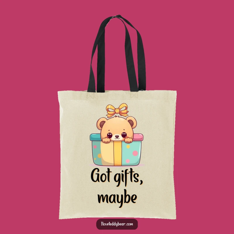 Funny Peek-a-Boo Bear Present Tote Bag - Carry Your Gifts with Joy Gift